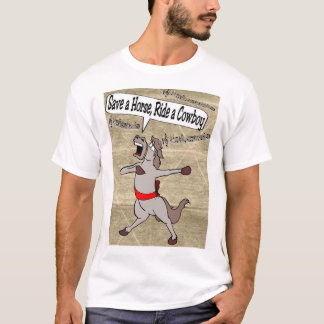 馬の乗車をカウボーイ救って下さい Tシャツ