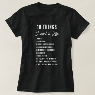 馬の乗馬で欲しい10おもしろいもの Tシャツ