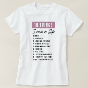 馬の乗馬で欲しい10おもしろいもの Tシャツ