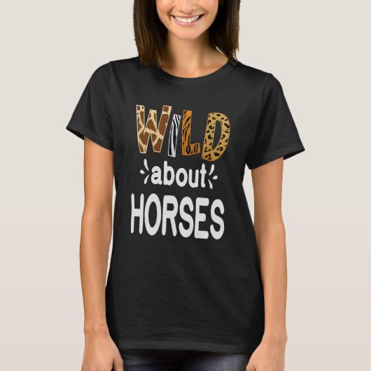 馬の乗馬と馬について Tシャツ (正面)