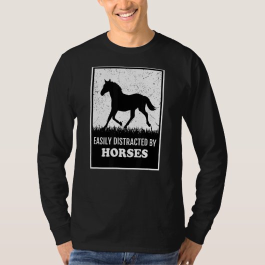 馬の乗馬に容易に気を取られる Tシャツ (正面)