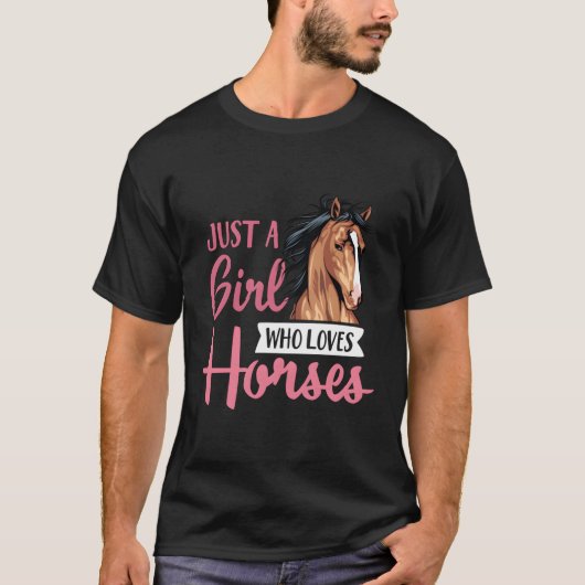 馬の乗馬のレッスンを愛しているだけの人 Tシャツ (正面)