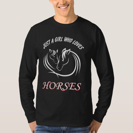 馬の乗馬の値リストを愛しているだけの女の子 Tシャツ (正面)