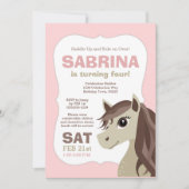 馬の乗馬の誕生会 招待状 (正面)