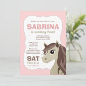 馬の乗馬の誕生会 招待状 (スタンド正面)