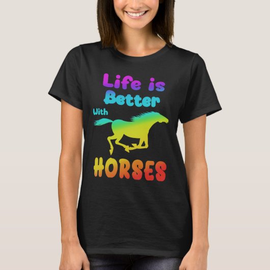 馬の乗馬ショーJで人生が良い Tシャツ (正面)