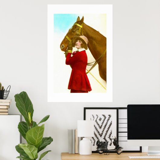馬の付いた婦人 ポスター (ホームオフィス)