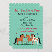 馬の仲間 カスタマイズ可能なパーティーの招待状 招待状 (正面/裏面)