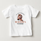 馬の似顔絵 1歳の誕生日パーティー ベビーTシャツ (正面)