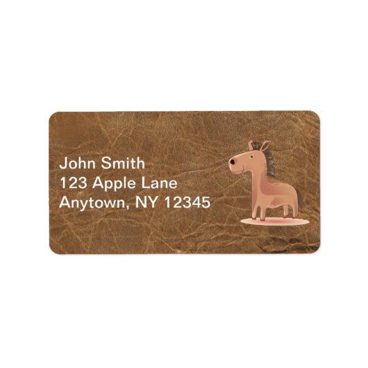 馬の住所で革の外観 ラベル (正面)