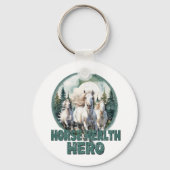 馬の健康の英雄、ヴィンテージウマ科のホワイトホース キーホルダー (裏面)