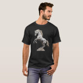 馬の像の彫刻 Tシャツ (正面フル)