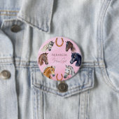 馬の優雅な誕生日パーティーの好意 缶バッジ (インサイチュ)