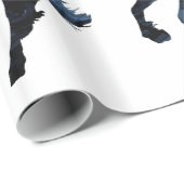 馬の光沢のある包装紙、青い馬 ラッピングペーパー (ロールコーナー)