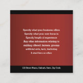 馬の写実的でフェイクな金ゴールドの赤い葉の頂上の馬 スクエア名刺 (裏面)