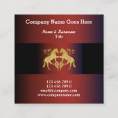 馬の写実的でフェイクな金ゴールドの赤い葉の頂上の馬 スクエア名刺 (正面)