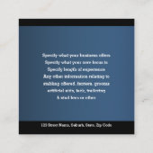 馬の写実的でフェイクな金ゴールドの青い葉の頂上の馬 スクエア名刺 (裏面)