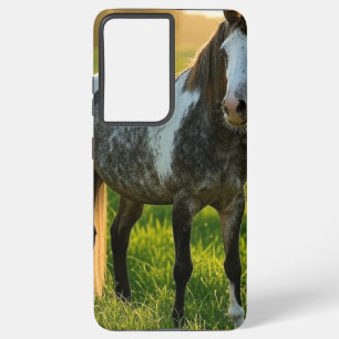 馬の写真のカスタマイズ追加 SAMSUNG GALAXY S21+ケース