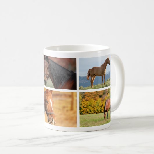 馬の写真のコラージュのマグ コーヒーマグカップ (正面右)