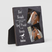 馬の写真を思い出させるペット記念碑 フォトプラーク (正面)