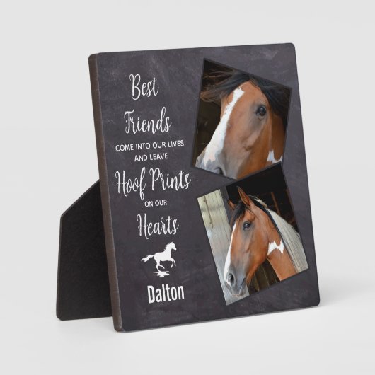 馬の写真を思い出させるペット記念碑 フォトプラーク (正面)