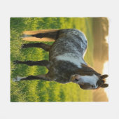 馬の写真を追加してカスタマイズ フリースブランケット (正面(横))