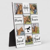 馬の写真コラージュ - ペットの馬の死を悼むメモリアル フォトプラーク (側面)