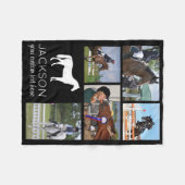 馬の写真パーソナライズされたコラージュ馬乗り フリースブランケット (正面(横))