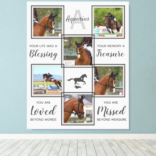 馬の写真モンタージュペット記念館 キャンバスプリント (インサイチュ (ウッドフロア))