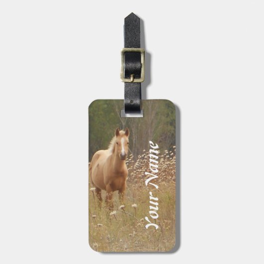 馬の写真撮影 ラゲッジタグ (正面縦)