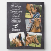 馬の写真　素朴なスレートの思い出の記念プレート フォトプラーク (正面)