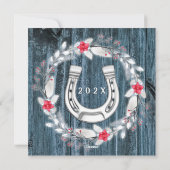 馬の写真 青い木枠 銀 シーズンカード (裏面)