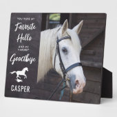 馬の写真 – Hello Goodbye引用文- Horse Memorial フォトプラーク (側面)