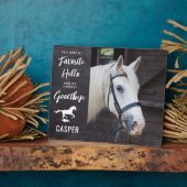 馬の写真 – Hello Goodbye引用文- Horse Memorial フォトプラーク (側面)