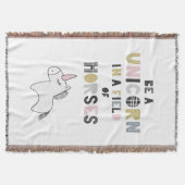 馬の分野のユニコーンがあって下さい スローブランケット (正面)