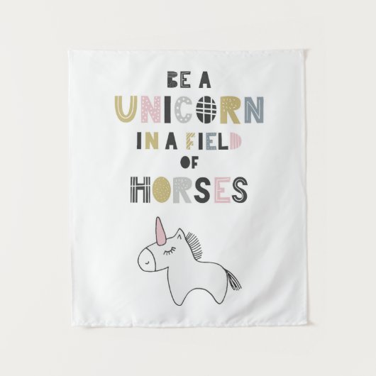 馬の分野のユニコーンがあって下さい タペストリー (正面)