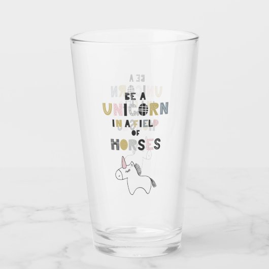馬の分野のユニコーンがあって下さい タンブラーグラス (正面)