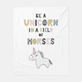 馬の分野のユニコーンがあって下さい フリースブランケット (正面)