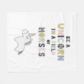 馬の分野のユニコーンがあって下さい フリースブランケット (正面(横))