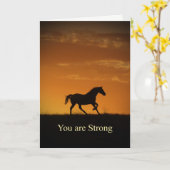 馬の勇気付けられるあなたは強くて勇敢である カード (黄色い花)