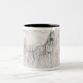 馬の勉強 ツートーンマグカップ (中央)