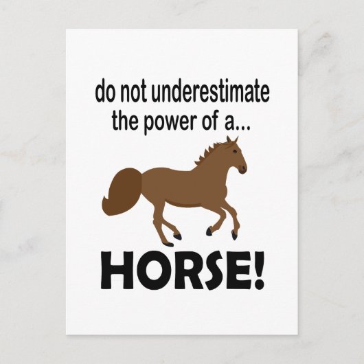 馬の動物のかわいいおもしろい馬 ポストカード (正面)