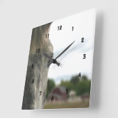 馬の動物の目 スクエア壁時計 (傾斜)