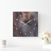 馬の動物の考え目 スクエア壁時計 (ホーム)