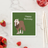 馬の動物の誕生日パーティー スタンダードカクテルナプキン (インサイチュ)