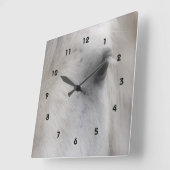 馬の動物の賢い目 スクエア壁時計 (傾斜)