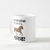 馬の動物の面白い コーヒーマグカップ (正面左)