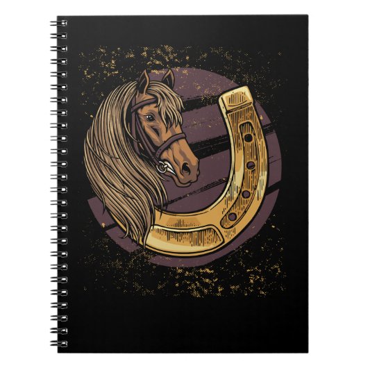 馬の動物の馬ライダー ノートブック (正面)