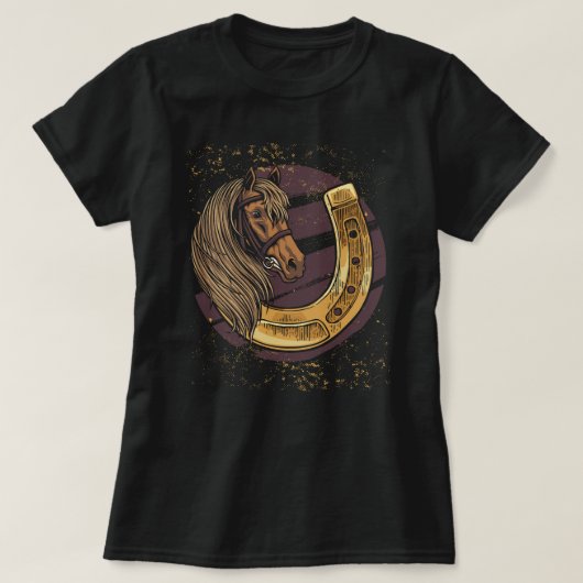 馬の動物の馬ライダー Tシャツ (デザイン正面)