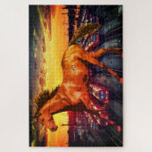 馬の動物を訓練する ジグソーパズル (縦)